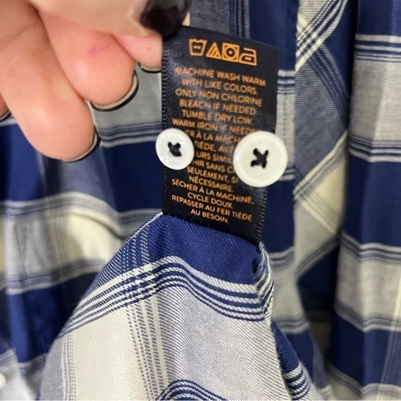 Good Man Brand Men’s Plaid Button Down Shirt Blue Size XL - Picture 6 of 6